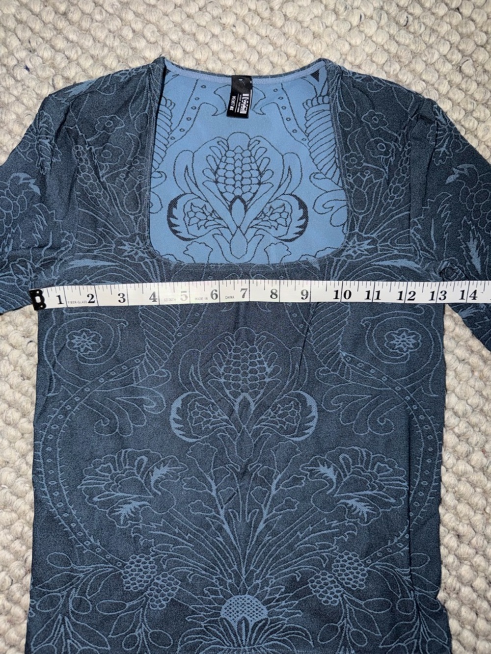 Wolford Velvet Mix Blue Long Sleeve - Picture 7 of 11